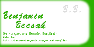benjamin becsak business card