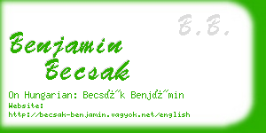 benjamin becsak business card